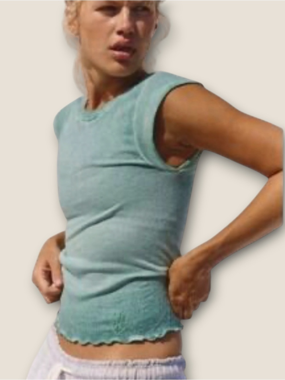 Free people movement stretchy green workout top size medium